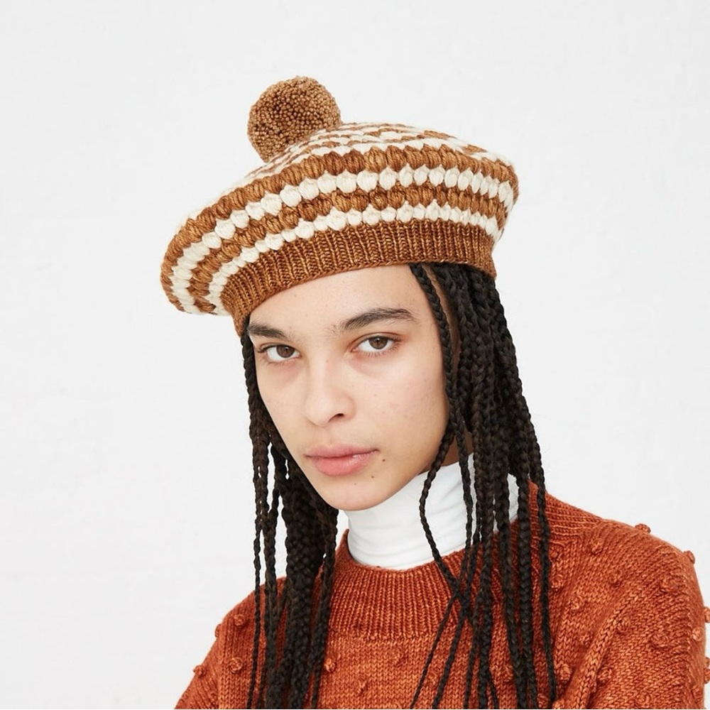 Misha & Puff Edie crochet beret in Acorn 🌰